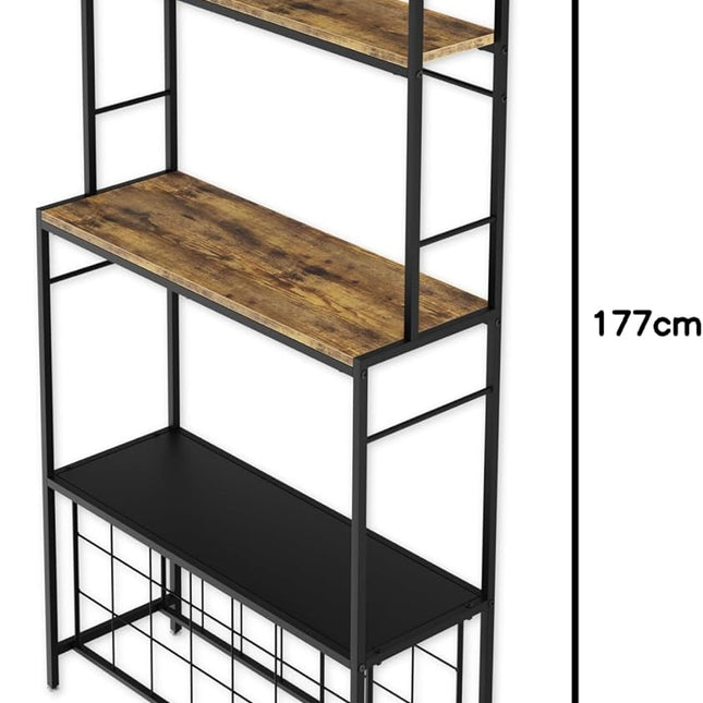 CARLA HOME Large Wine Rack for 20 Bottles with Wood Countertop and Sturdy Metal Frame