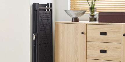 CARLA HOME 4-Tier Foldable Storage Shelf with Wheels for Kitchen, Garage, Pantry or Basement (Black)