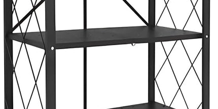 CARLA HOME 5-Tier Foldable Storage Shelf with Wheels for Kitchen, Garage, Pantry or Basement (Black)