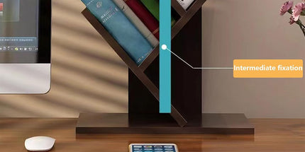 CARLA HOME 5-Tier Tree Bookshelf Storage Rack for Home Office or Bedroom (Black)