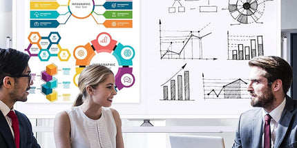 CARLA HOME Double-Sided Magnetic Whiteboard 120x90cm with Wheels, Reversible Design for School, Office & Home
