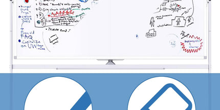 CARLA HOME Double-Sided Magnetic Whiteboard 120x90cm with Wheels, Reversible Design for School, Office & Home