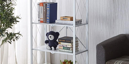 CARLA HOME 4-Tier Foldable Storage Shelf with Wheels for Kitchen, Garage, Pantry or Basement (White)