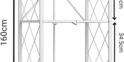 CARLA HOME 5-Tier Foldable Storage Shelf with Wheels for Kitchen, Garage, Pantry or Basement (White)
