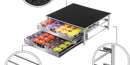 CARLA HOME K-Cup Coffee Pod Drawer for 72 Coffee Pods Storage for Home Kitchen Counter Organizer