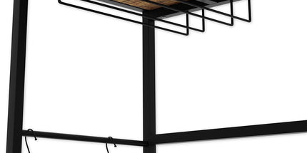 CARLA HOME Large Wine Rack with Glass Holder, Metal Designed Bottle Holder and Wood Countertop for Wine & Champagne