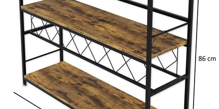 CARLA HOME Large Wine Rack with Glass Holder, Metal Designed Bottle Holder and Wood Countertop for Wine & Champagne