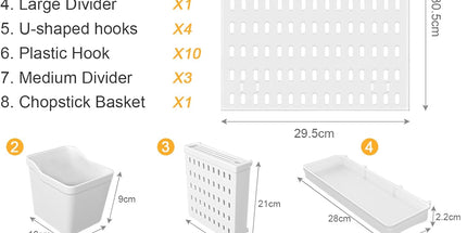 CARLA HOME Pegboard Wall Organizer Kit with 6 Modular Pegboards & 21 Accessories for Kitchen, Office, Gaming & Craft Storage