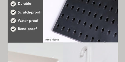 CARLA HOME Pegboard Wall Organizer Kit with 6 Modular Pegboards & 21 Accessories for Kitchen, Office, Gaming & Craft Storage