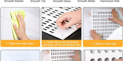 CARLA HOME Pegboard Wall Organizer Kit with 6 Modular Pegboards & 21 Accessories for Kitchen, Office, Gaming & Craft Storage