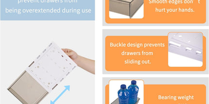 CARLA HOME 3‑Pack Under Desk Storage Drawers Hidden Pull‑Out Organizer for Office & Home