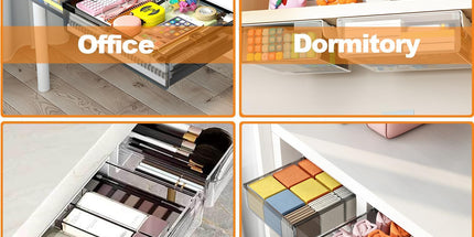 CARLA HOME 3‑Pack Under Desk Storage Drawers Hidden Pull‑Out Organizer for Office & Home