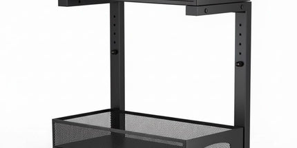 CARLA HOME 2 Pack Under Sink Organizer Pull Out Sliding Cabinet Storage Shelf with Height Adjustable for Kitchen, Bathroom or Laundry Room (Black)
