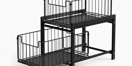 CARLA HOME 2 Tier Sliding Cabinet Organizer Drawer Storage Rack for Kitchen or Bathroom