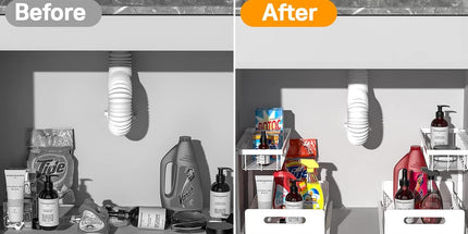CARLA HOME 2 Tier Under Sink Organiser with Sliding Drawers for Kitchen & Bathroom