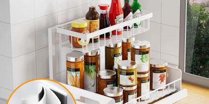 CARLA HOME 2 pack Under Sink Organiser with Sliding Drawers & 2 tier for Kitchen & Bathroom