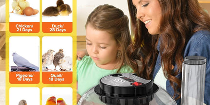 CARLA HOME 12 Egg Incubator with Automatic Turning, LED Display, Humidity & Temperature Control, Auto Water System & Built-in Egg Candler for Chicken, Duck, Quail, Goose