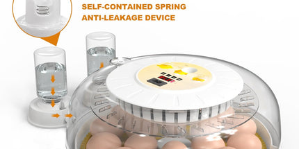 CARLA HOME 18 Egg Incubator with Automatic Turning, LED Display, Humidity & Temperature Control, Auto Water System & Built-in Egg Candler for Chicken, Duck, Quail, Goose
