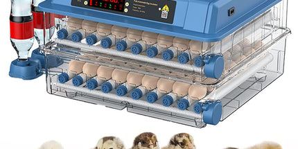 CARLA HOME 128 Egg Incubator with Automatic Turning, LED Display, Humidity & Temperature Control, Auto Water System & Built-in Egg Candler for Chicken, Duck, Quail, Goose