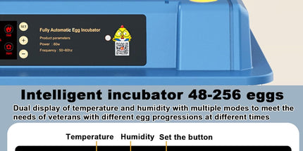 CARLA HOME 128 Egg Incubator with Automatic Turning, LED Display, Humidity & Temperature Control, Auto Water System & Built-in Egg Candler for Chicken, Duck, Quail, Goose
