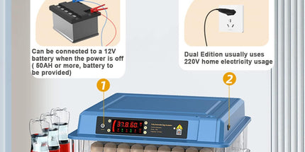 CARLA HOME 128 Egg Incubator with Automatic Turning, LED Display, Humidity & Temperature Control, Auto Water System & Built-in Egg Candler for Chicken, Duck, Quail, Goose