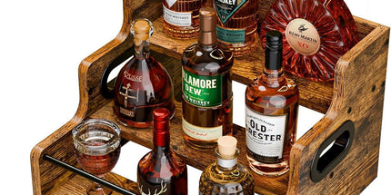 CARLA HOME 3-Tier Liquor Bottle Display Shelf Rack Bar Organizer for Whiskey, Wine, Coffee Syrups, Spirits & Bottles