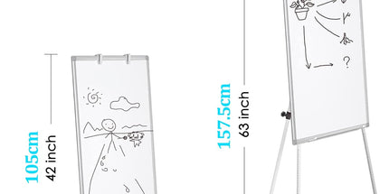 CARLA HOME Whiteboard Easel Portable Magnetic Dry Erase Board with Adjustable Tripod Stand & Height Adjustable for Office & Home (90x60cm)