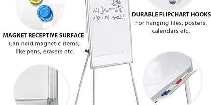 CARLA HOME Whiteboard Easel Portable Magnetic Dry Erase Board with Adjustable Tripod Stand & Height Adjustable for Office & Home (90x60cm)