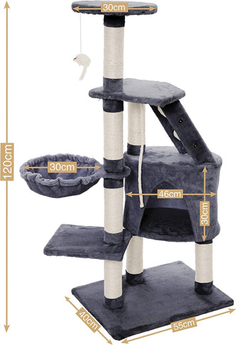 CARLA HOME 120cm Cat Tree for Indoor Cats with Condo