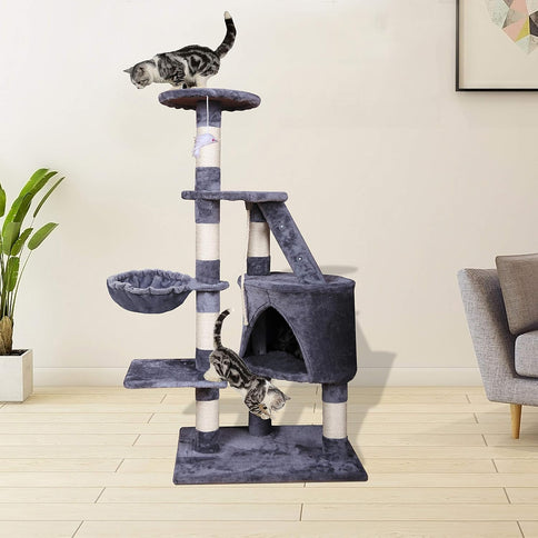 CARLA HOME 120cm Cat Tree for Indoor Cats with Condo