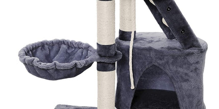 CARLA HOME 120cm Cat Tree for Indoor Cats with Condo, Hammock & Plush Perchfor for Kittens & Adult Cats