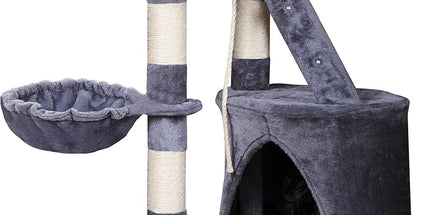 CARLA HOME 120cm Cat Tree for Indoor Cats with Condo, Hammock & Plush Perchfor for Kittens & Adult Cats