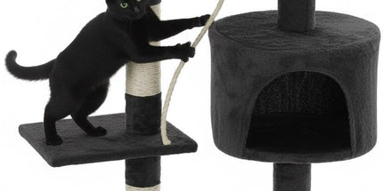 CARLA HOME 140cm Cat Tree for Indoor Cats with Plush Perch, Sisal Scratching Posts & Condo for Kittens & Adult Cats (Dark Grey)