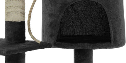 CARLA HOME 140cm Cat Tree for Indoor Cats with Plush Perch, Sisal Scratching Posts & Condo for Kittens & Adult Cats (Dark Grey)