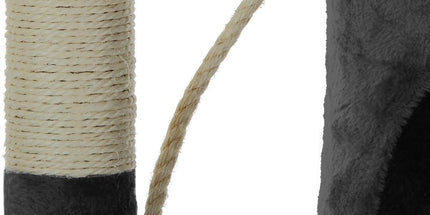 CARLA HOME 140cm Cat Tree for Indoor Cats with Plush Perch, Sisal Scratching Posts & Condo for Kittens & Adult Cats (Dark Grey)