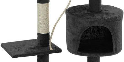 CARLA HOME 140cm Cat Tree for Indoor Cats with Plush Perch, Sisal Scratching Posts & Condo for Kittens & Adult Cats (Dark Grey)