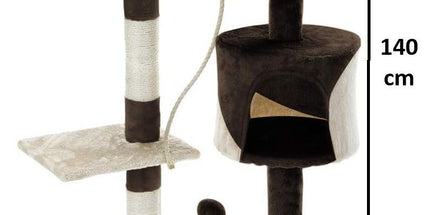 CARLA HOME 140cm Cat Tree for Indoor Cats with Plush Perch, Sisal Scratching Posts & Condo for Kittens & Adult Cats (Beige)
