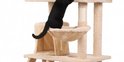 CARLA HOME 141cm Cat Tree Tower for Indoor Cats with Plush Perch, Ladder, Sisal Scratching Posts, Hammock & Condo for Kittens & Adult Cats (Beige)