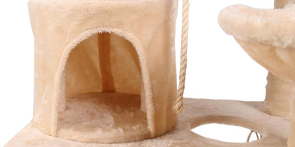 CARLA HOME 141cm Cat Tree Tower for Indoor Cats with Plush Perch, Ladder, Sisal Scratching Posts, Hammock & Condo for Kittens & Adult Cats (Beige)