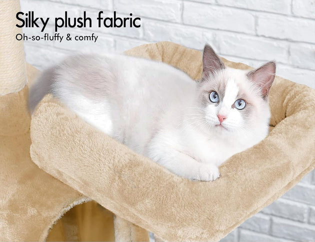 Natural CARLA HOME 180cm Cat Tree Tower for Cats with Plush Perches