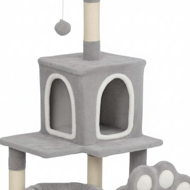 CARLA HOME Large Cat Tree Tower for Indoor Cats with Plush Perch, Cat Condo, Natural Sisal Scratching Posts, Hanging Ball & Paw Scratcher