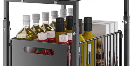 CARLA HOME 2-Tier Under Sink Organizer with Sliding Drawers & Height Adjustable for Kitchen Bathroom Cabinet Organization