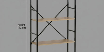 CARLA HOME 4 Tier Bookshelf - Industrial Display Shelf - Brown - Rustic - Steel - Living Room Office Tyack eCommerce Solutions