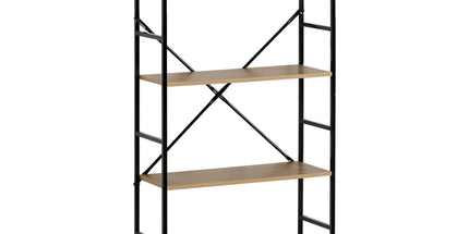 CARLA HOME 4 Tier Bookshelf - Industrial Display Shelf - Brown - Rustic - Steel - Living Room Office Tyack eCommerce Solutions