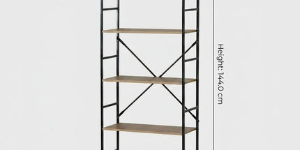 CARLA HOME 5 Tier Bookshelf - Industrial Display Shelf - Brown - Rustic - Steel - Living Room Office Tyack eCommerce Solutions