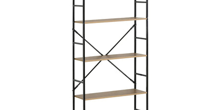 CARLA HOME 5 Tier Bookshelf - Industrial Display Shelf - Brown - Rustic - Steel - Living Room Office Tyack eCommerce Solutions