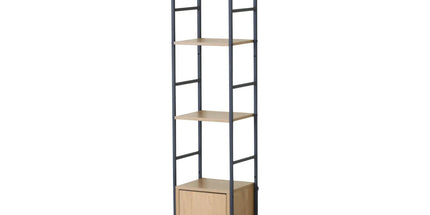 CARLA HOME 5 Tier Bookshelf with Cabinet - Brown - Storage Cabinet - Rustic - Steel Tyack eCommerce Solutions