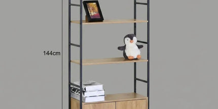 CARLA HOME Bookcase with Cabinet - 4 - Shelf Storage - Oak - Brown - Storage Cabinet Tyack eCommerce Solutions