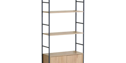 CARLA HOME Bookcase with Cabinet - 4 - Shelf Storage - Oak - Brown - Storage Cabinet Tyack eCommerce Solutions