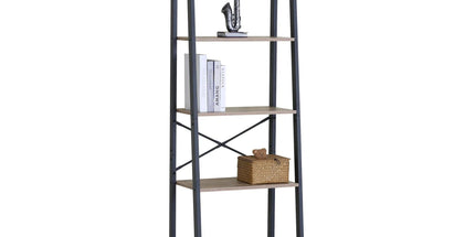 CARLA HOME 5 Tier Ladder Shelf - Wood Metal Display Bookcase - Brown - Rustic - Steel Tyack eCommerce Solutions